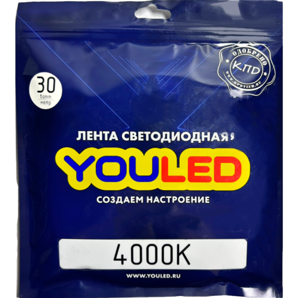 Лента светодиодная YOULED 30W 4000K 336/м ТРЕХРЯДНАЯ 15мм
