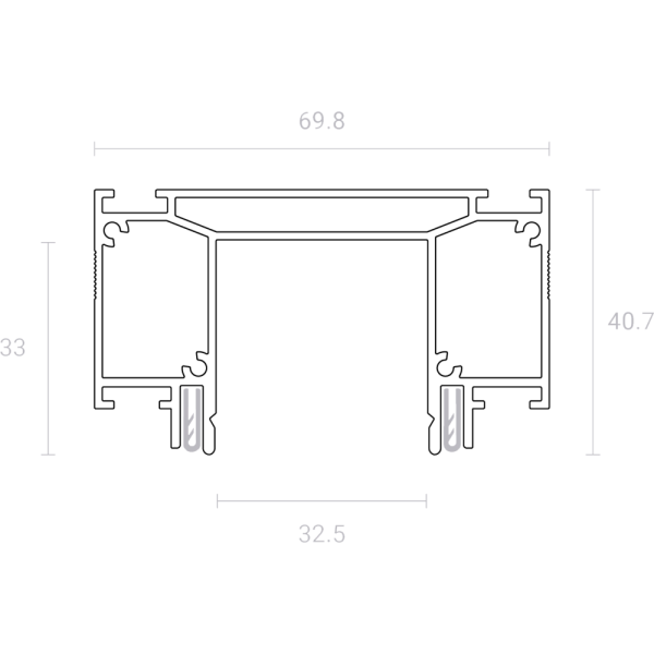 Система для встраивания трехфазного трека SLOTT Intruder, видимый фиксатор светильника, белый