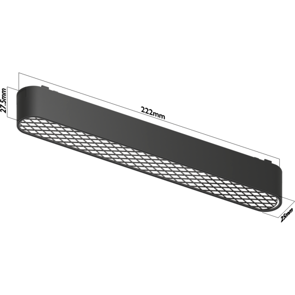 Светильник LINER COMFORT MAGNETIC H5 48V 12W 120° 2400-6000K Tuya Smart OSRAM | Black 222х25х25mm