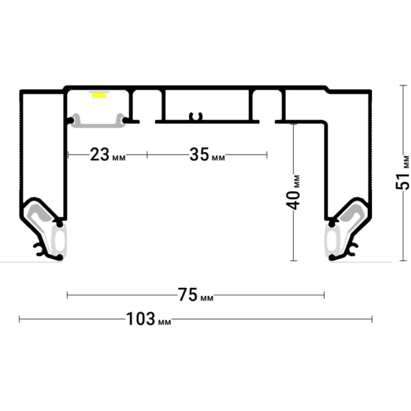 Багет AL белый  ПФ 122-311 Гардина двухрядная  GARDINA2 05 - длина 3,6м