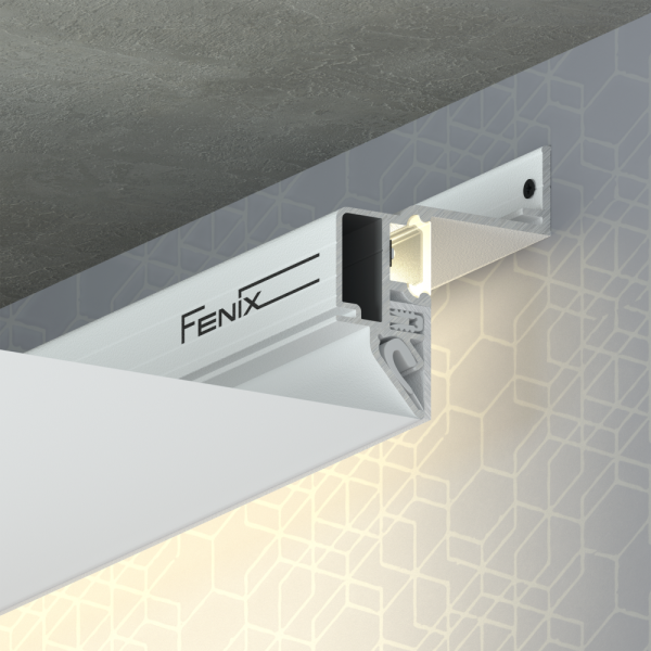 Профиль для интерьерной подсветки FENIX белый комплект 2м