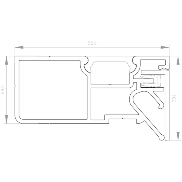 Конструкционный профиль с подсветкой FOTON UP ЧЕРНЫЙ  2м