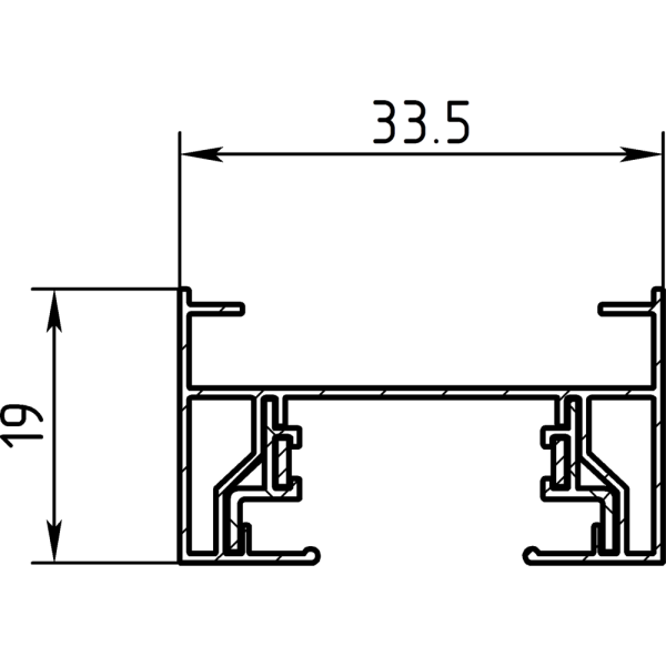 Шинопровод 33, 4мм 1м черный