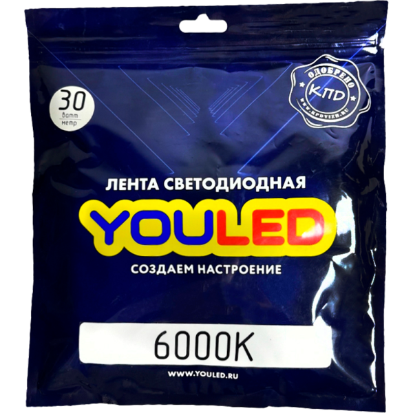 Лента светодиодная YOULED 30W 6000K 336/м ТРЕХРЯДНАЯ 15мм