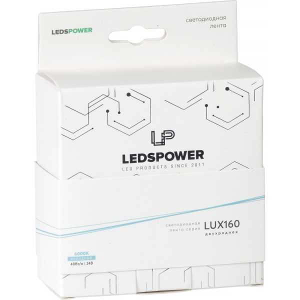Светодиодная лента LР двухрядная 2835 320/м (40Вт/м) 24В холодная LUX бухта 3м