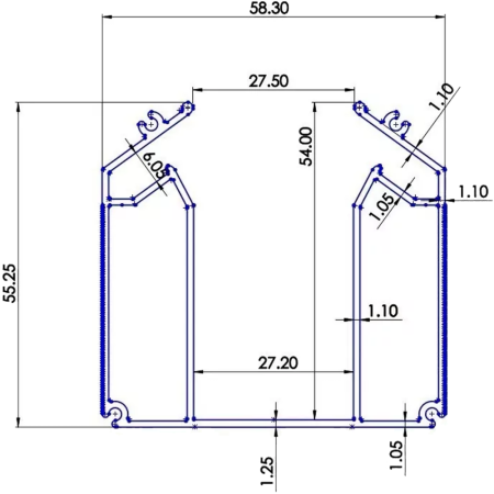 Профиль для натяжных потолков MAGNETIC S20 2000mm облегченный
