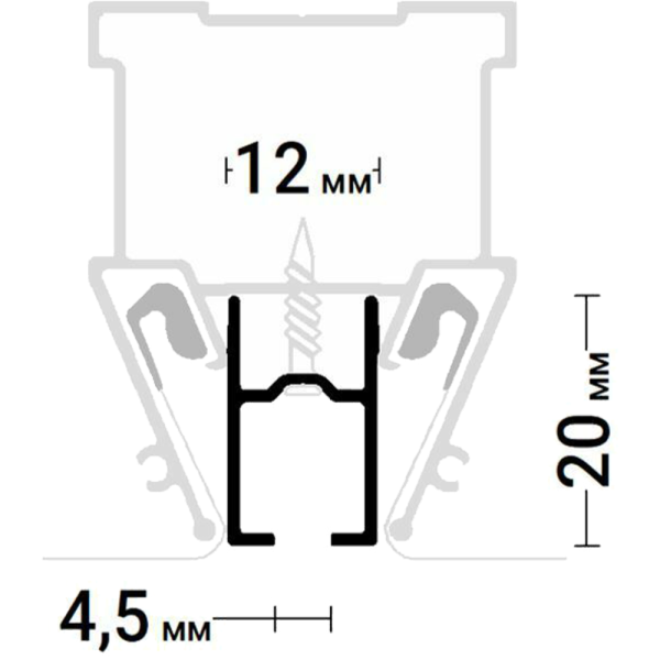 Багет AL ПФ 10175 Гардина однорядная SHTORKA 2м, черная