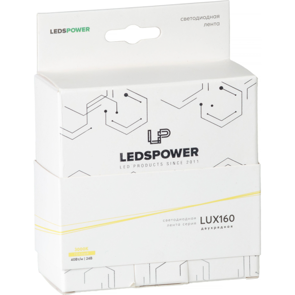Светодиодная лента LР двухрядная 2835 320/м (40Вт/м) 24В теплая LUX бухта 3м