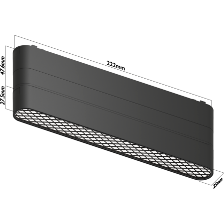 Светильник BLACK BOOK COMFORT MAGNETIC H5 48V 18W 120° 4000K OSRAM | Black 330mm | 28606