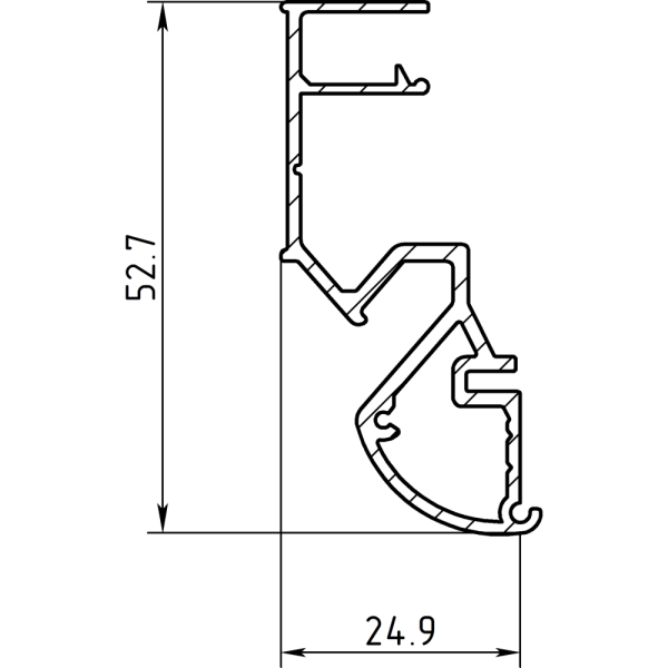 Теневой радиусный профиль RAUND PAK черный, 2м