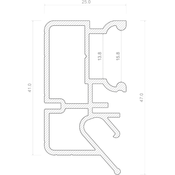Конструкционный профиль с подсветкой FOTON БЕЛЫЙ комплект 2м