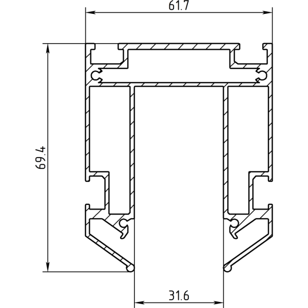 Профиль для натяжных потолков MAGNETIC S20 57x66x2000mm