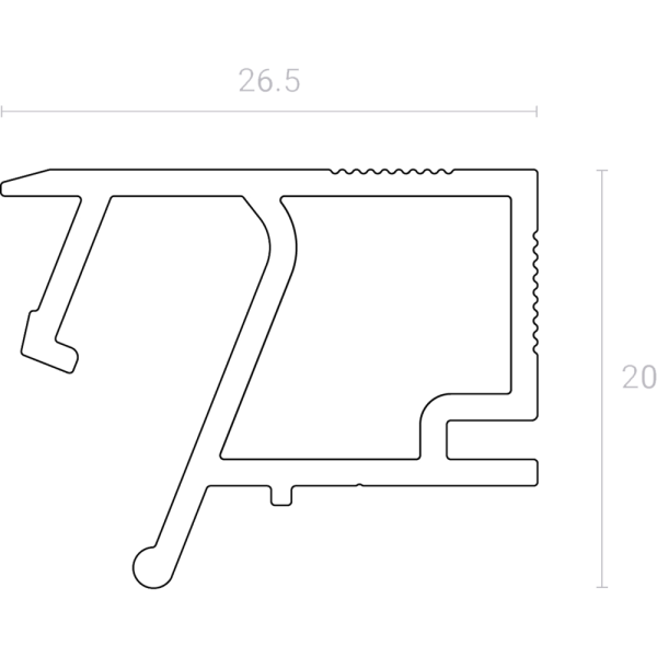 Теневой профиль SLIM EUROKRAAB, черный 2м