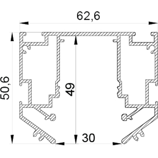 Магнитный шинопровод 2 в 1 М220+вставка, 1м черный