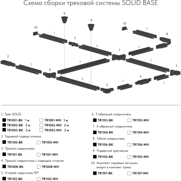 Шинопровод Apollo 3.0 м черный однофазный