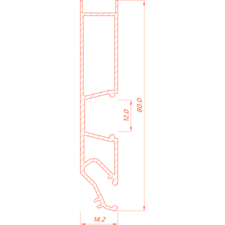 Багет AL ПФ-3884 Standart03 80 Led  2м черный