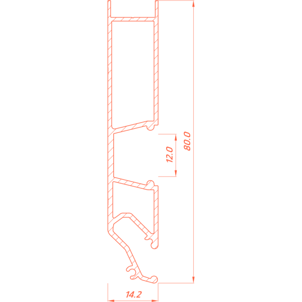 Багет AL ПФ-3884 Standart03 80 Led  2м черный
