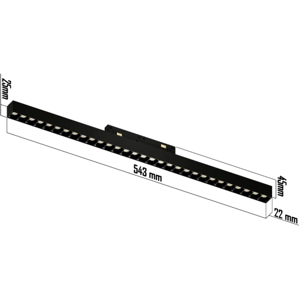 Светильник LINER BLACK MASK MAGNETIC S20 48V 30W 36° 3000-6000K TRIX CRI90 OSRAM | Черный корпусL543