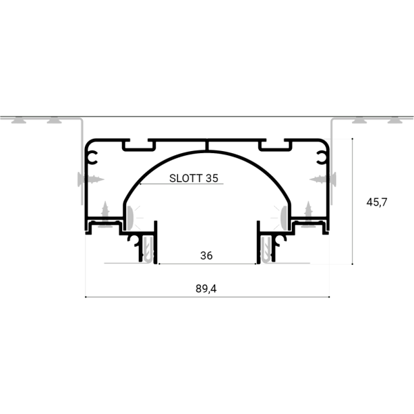 Нишевая световая линия SLOTT 35, черно-белая