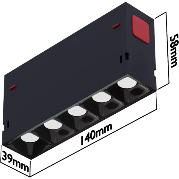 Трековый светильник Liner Black Mask, 10 Вт, 270x34x58 мм