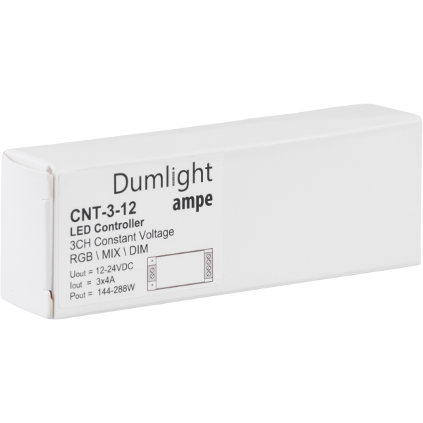 Контроллер Ampe CNT-3-12 RGB/MIX/DIM 3CH*4A=12A 12-24vDC