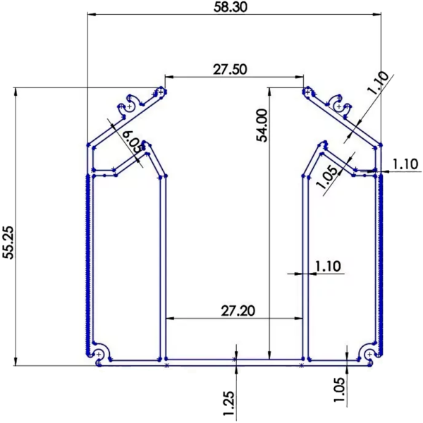 Профиль для натяжных потолков MAGNETIC S20 1500mm облегченный