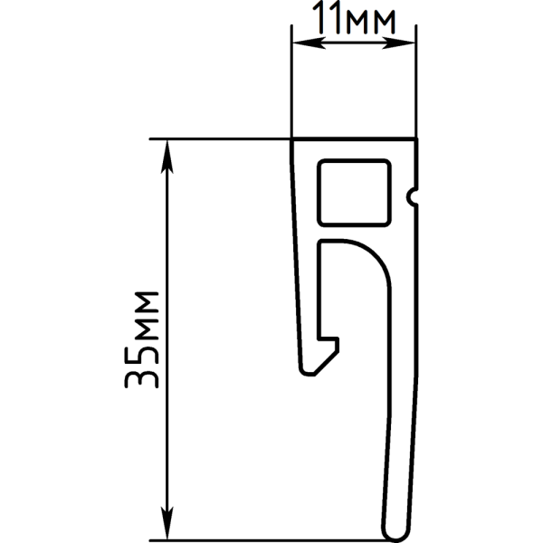 Профиль теневой ПВХ 2м Атриум