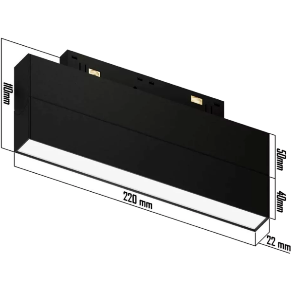 Светильник SPOT BLACK BOOK MAGNETIC S20 48V 16W 110° CRI90 OSRAM 3000-6000K TRIX | Черный корпусL220