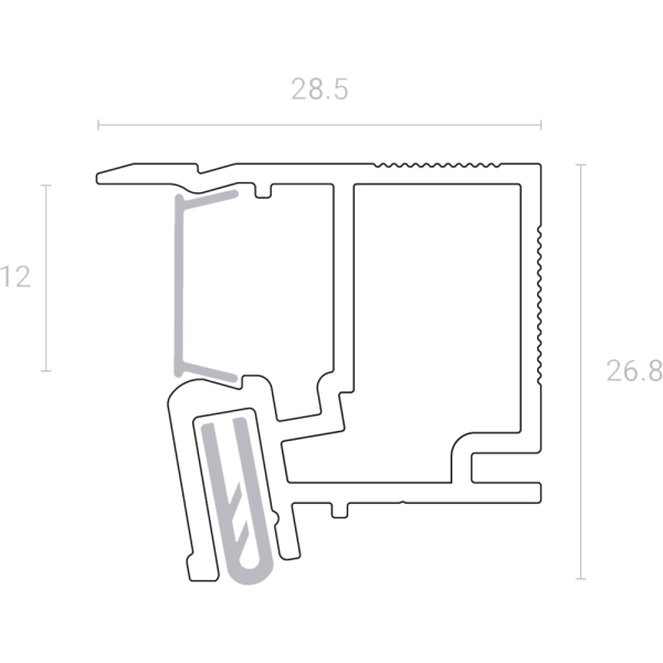 Профиль парящий Slim Villar, белый 2м