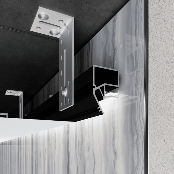 Багет AL ПФ-2392 - FLY 03 черный, 2м парящий потолочный под вставку