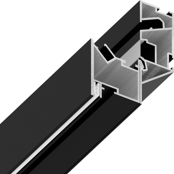 Конструктивный профиль TRAYLIN черный с рассеивателем, 2м