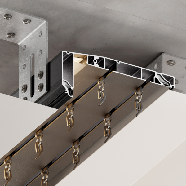 Багет AL под скрытый карниз черный двухрядный ПФ-8845 BORZZ KARNIZ 45 2,2м