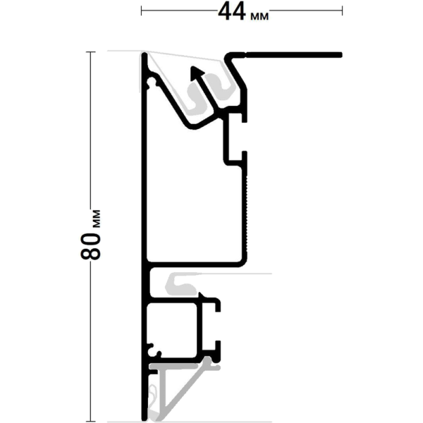 Багет AL ПФ-8816 - IZI UNI 01 - уровень ткань/пвх система черный