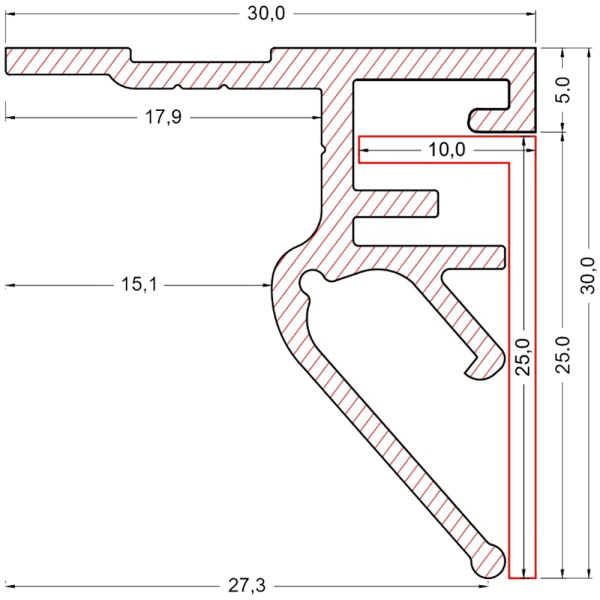 Конструкционный профиль АТОМ Черный 2м