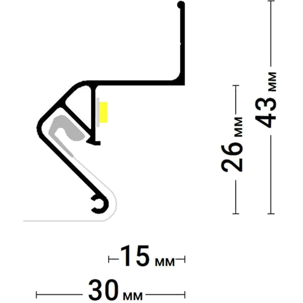Багет AL ПФ-6675 - FLY 01 - парящие потолки некрашенный