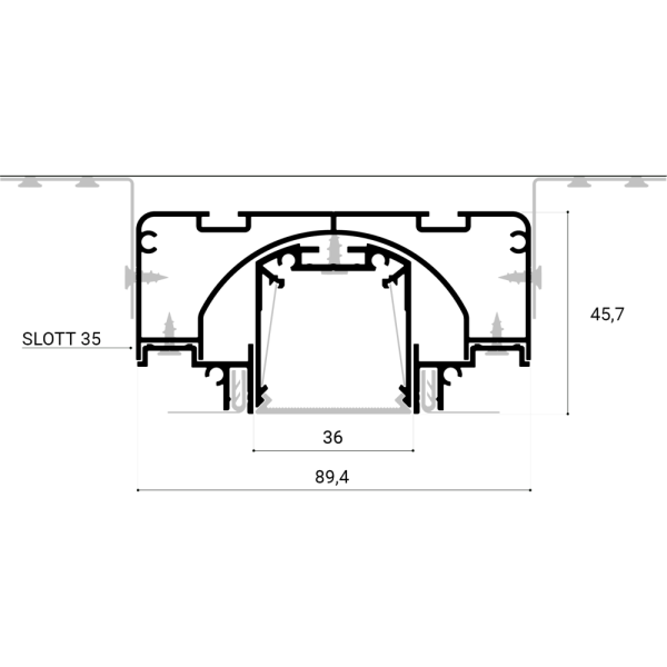 Нишевая световая линия SLOTT 35, черно-белая