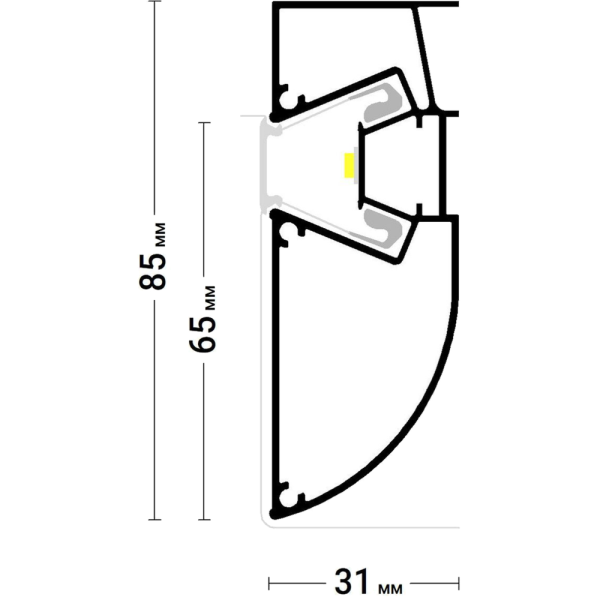 Багет AL ПФ-5594 - LED 01 - двухуровневый с подсветкой LED 1,5см