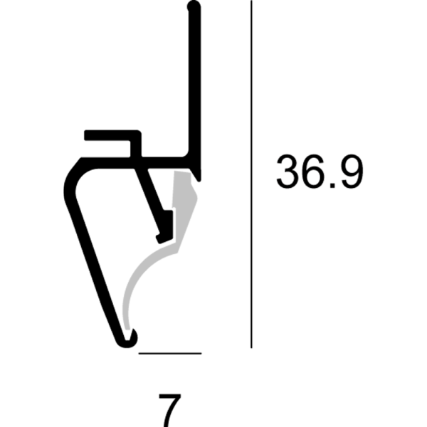 Профиль теневой EUROKRAAB 2.0 c функциональным зазором, черный