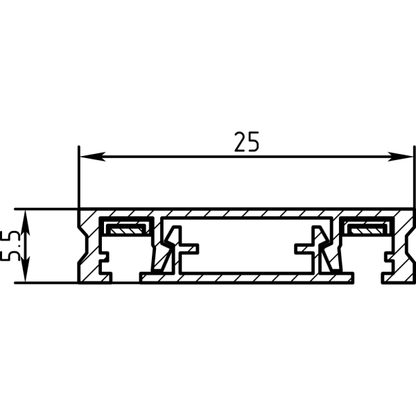 Трековая система накладная MAGNETIC H5 48V 2TRA WHITE 2000x25x5.5mm