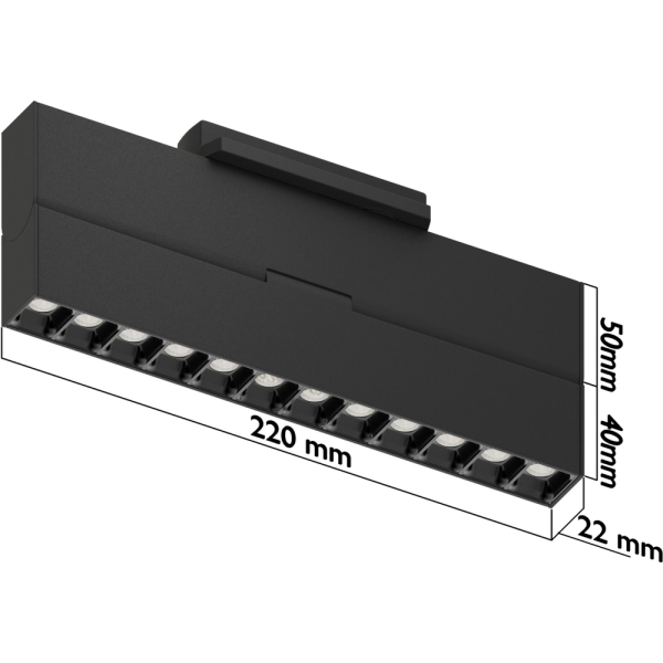 Трековый светильник 2TRA Black Mask  12W 4000K Black Book, черный