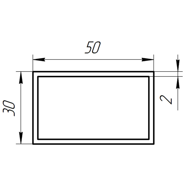 БОКС 50х30х2 мм белый 2м