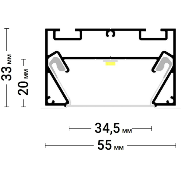 Багет AL ПФ-8049 - TREK 01 - под трековые светильники 3,5см