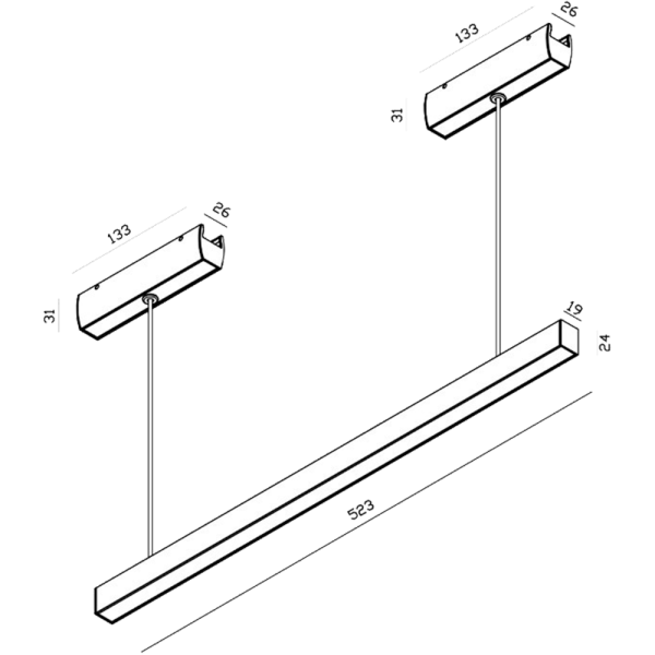 Светильник линейный Cast подвесной сменная температура 8W