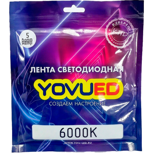 Лента светодиодная YOULED  5W 6000K 70/м 8мм