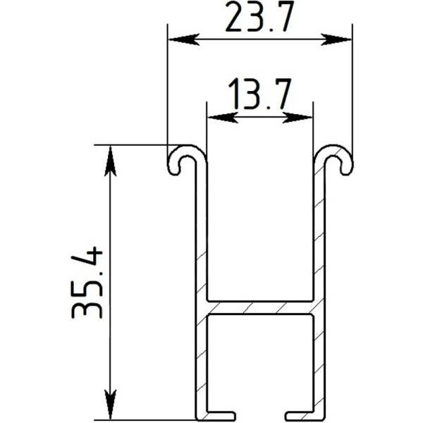 Профиль Алюминий ГА-11-1 однорядная 3,2м Черный