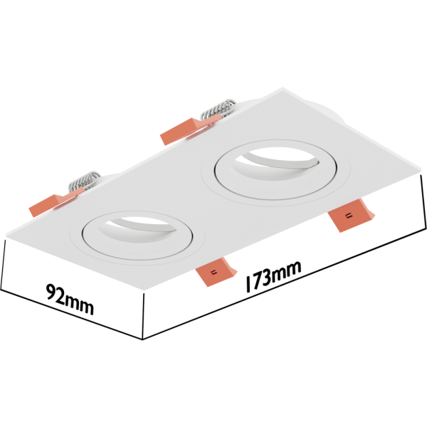 Светильник встраиваемый CITY DL X2 MR16 ALU WHITE | 172х92(75)x25mm