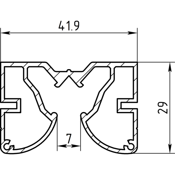 Разделительный профиль RAUND DELITE черный, 2м