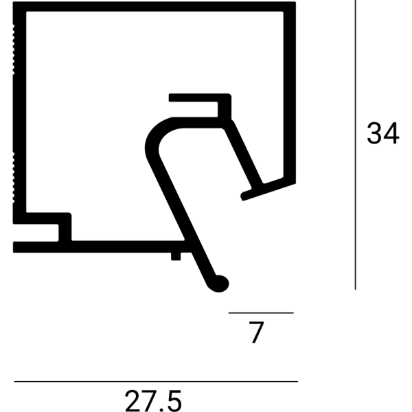 EUROKRAAB BOX Теневой усиленный потолочный профиль