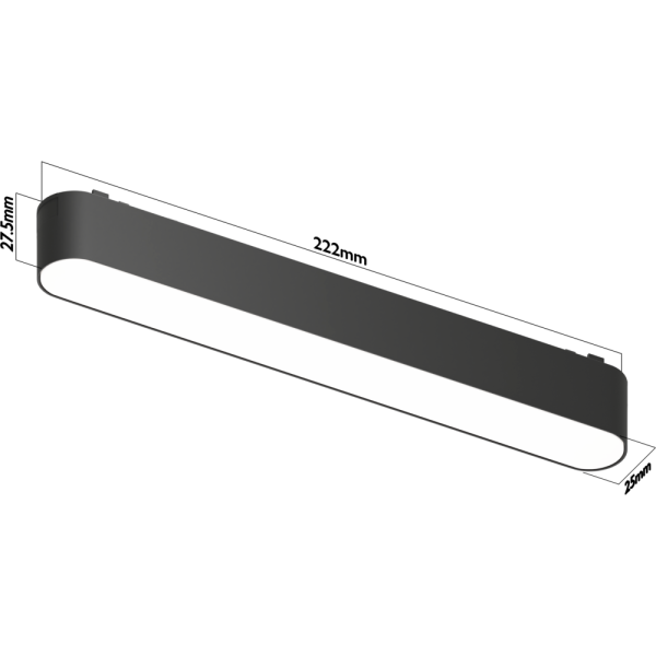Светильник LINER MAGNETIC H5 48V 12W 120° 2400-6000K Tuya Smart OSRAM | Black 222х25х25mm