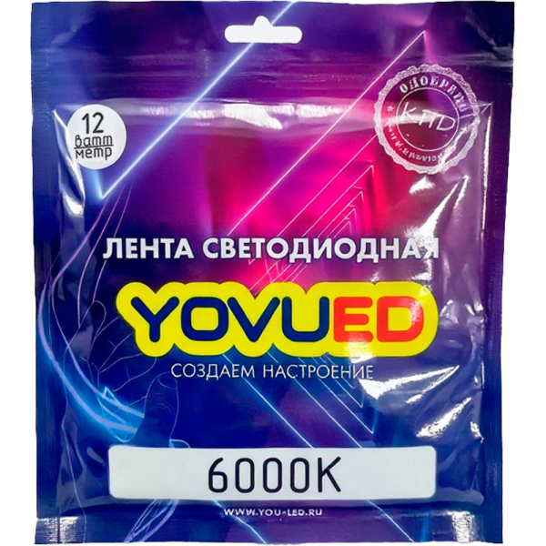 Лента светодиодная YOULED 12W 6000K 128/м 8мм